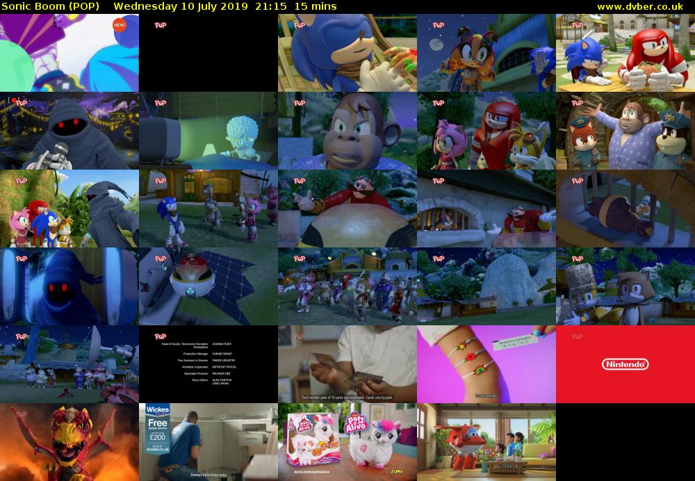 Sonic Boom (POP) Wednesday 10 July 2019 21:15 - 21:30