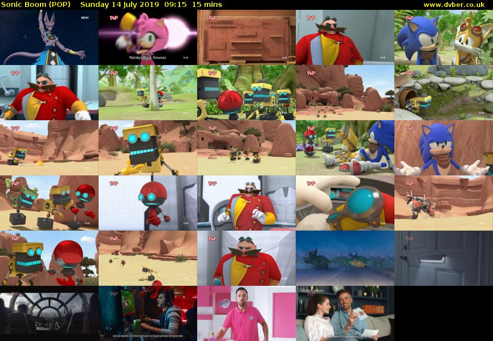 Sonic Boom (POP) Sunday 14 July 2019 09:15 - 09:30