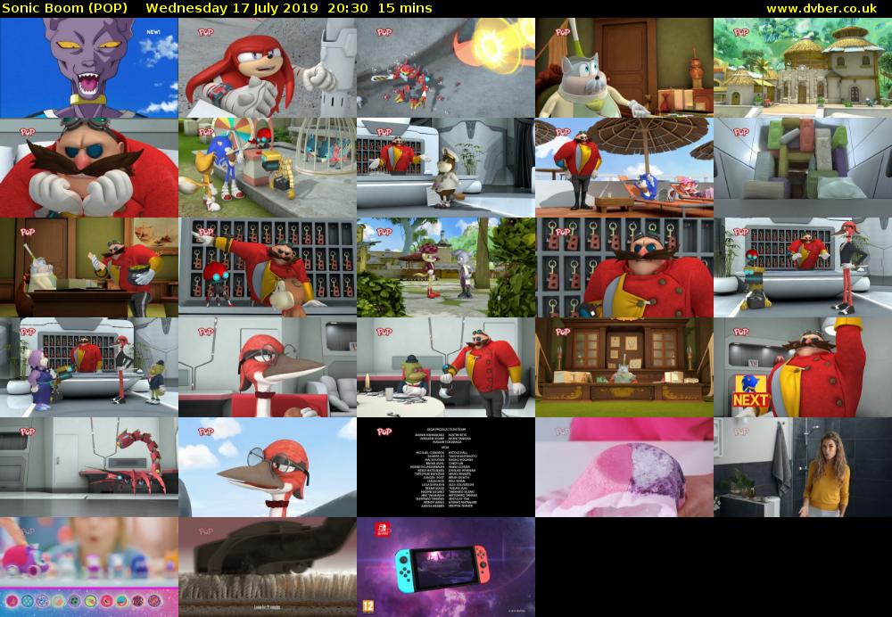 Sonic Boom (POP) Wednesday 17 July 2019 20:30 - 20:45