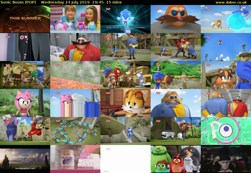 Sonic Boom (POP) Wednesday 24 July 2019 19:45 - 20:00