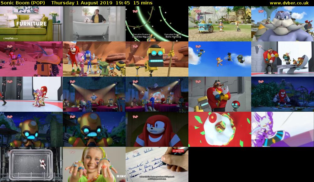 Sonic Boom (POP) Thursday 1 August 2019 19:45 - 20:00