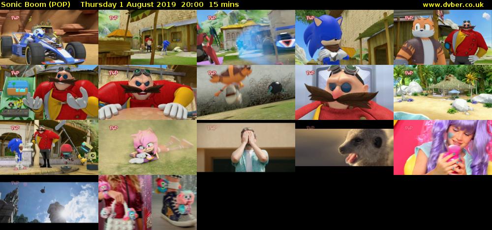 Sonic Boom (POP) Thursday 1 August 2019 20:00 - 20:15