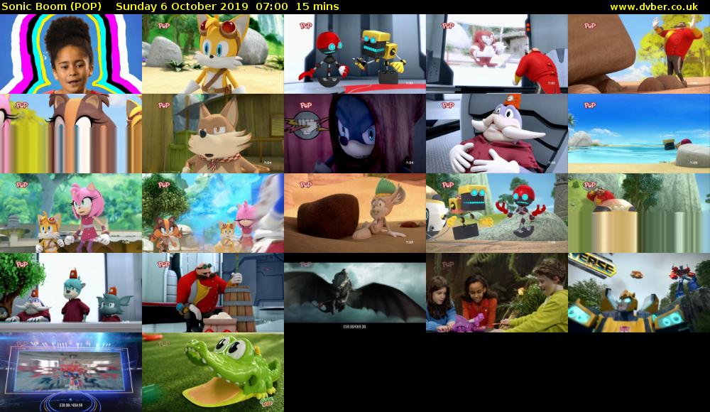 Sonic Boom (POP) Sunday 6 October 2019 07:00 - 07:15