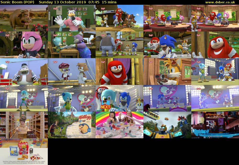 Sonic Boom (POP) Sunday 13 October 2019 07:45 - 08:00
