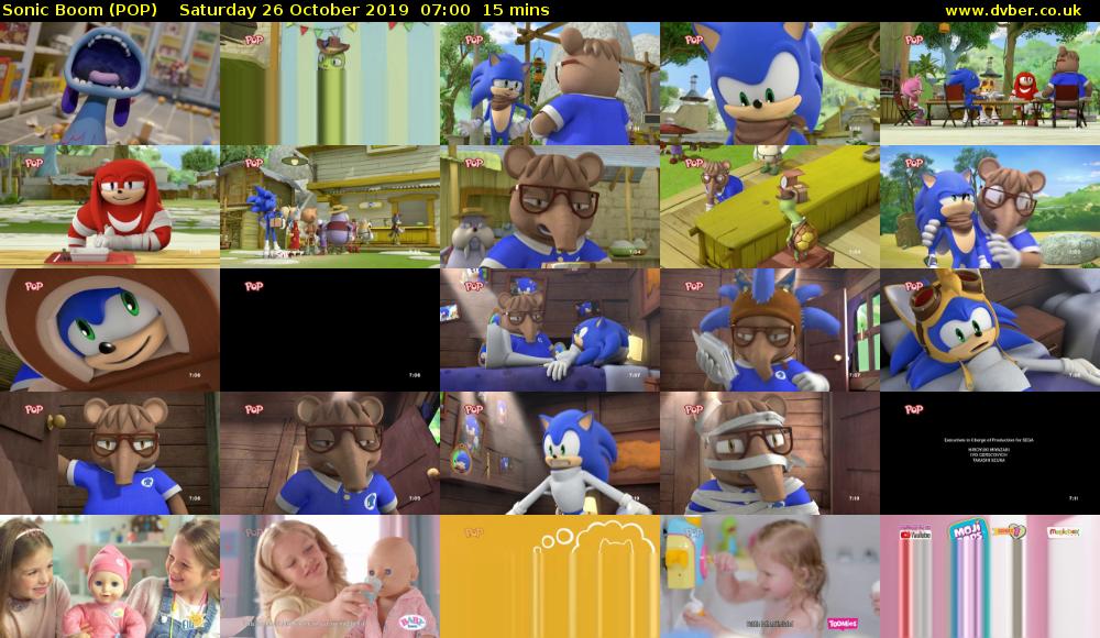 Sonic Boom (POP) Saturday 26 October 2019 07:00 - 07:15