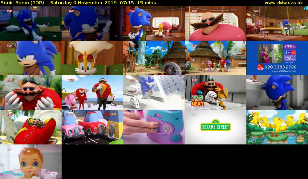 Sonic Boom (POP) Saturday 9 November 2019 07:15 - 07:30