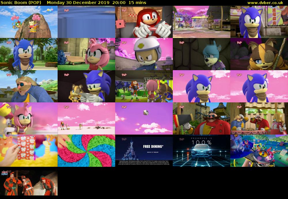 Sonic Boom (POP) Monday 30 December 2019 20:00 - 20:15