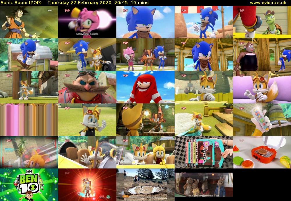 Sonic Boom (POP) Thursday 27 February 2020 20:45 - 21:00