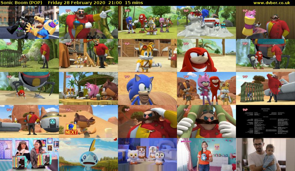 Sonic Boom (POP) Friday 28 February 2020 21:00 - 21:15