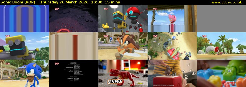 Sonic Boom (POP) Thursday 26 March 2020 20:30 - 20:45