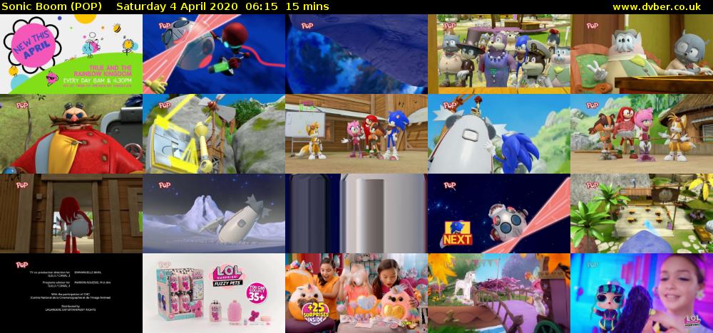 Sonic Boom (POP) Saturday 4 April 2020 06:15 - 06:30