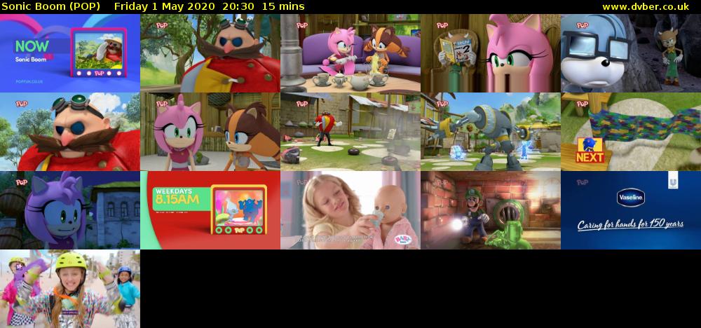 Sonic Boom (POP) Friday 1 May 2020 20:30 - 20:45