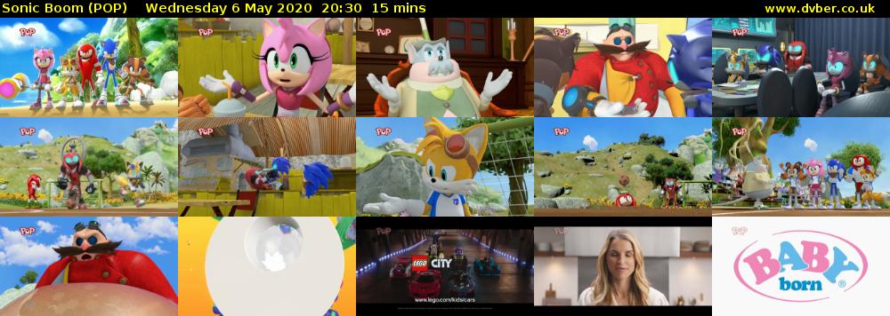 Sonic Boom (POP) Wednesday 6 May 2020 20:30 - 20:45