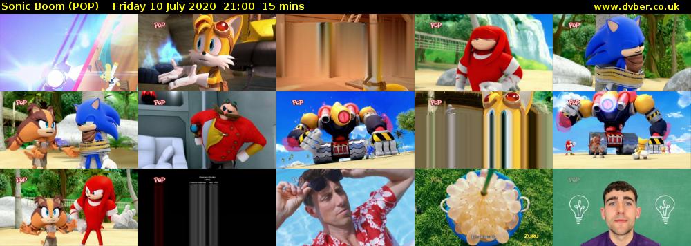 Sonic Boom (POP) Friday 10 July 2020 21:00 - 21:15