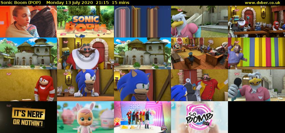 Sonic Boom (POP) Monday 13 July 2020 21:15 - 21:30