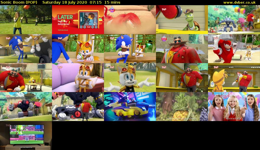 Sonic Boom (POP) Saturday 18 July 2020 07:15 - 07:30