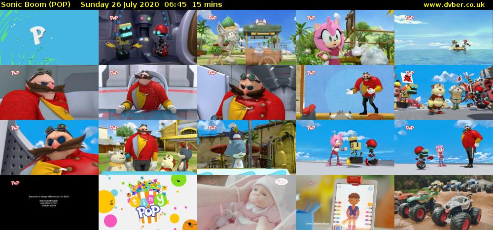 Sonic Boom (POP) Sunday 26 July 2020 06:45 - 07:00