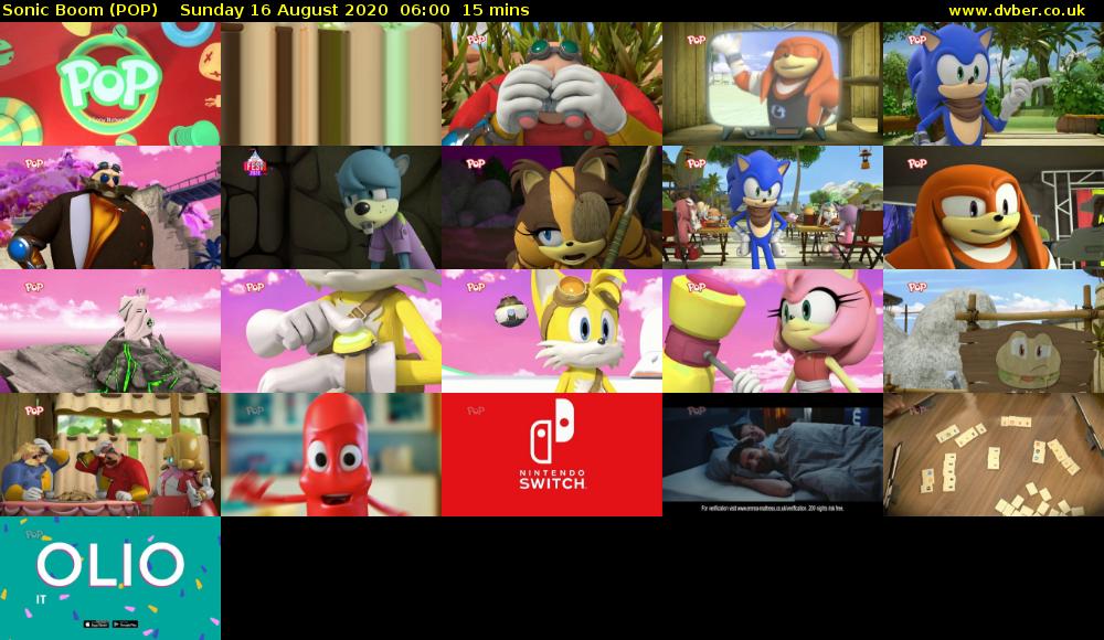 Sonic Boom (POP) Sunday 16 August 2020 06:00 - 06:15