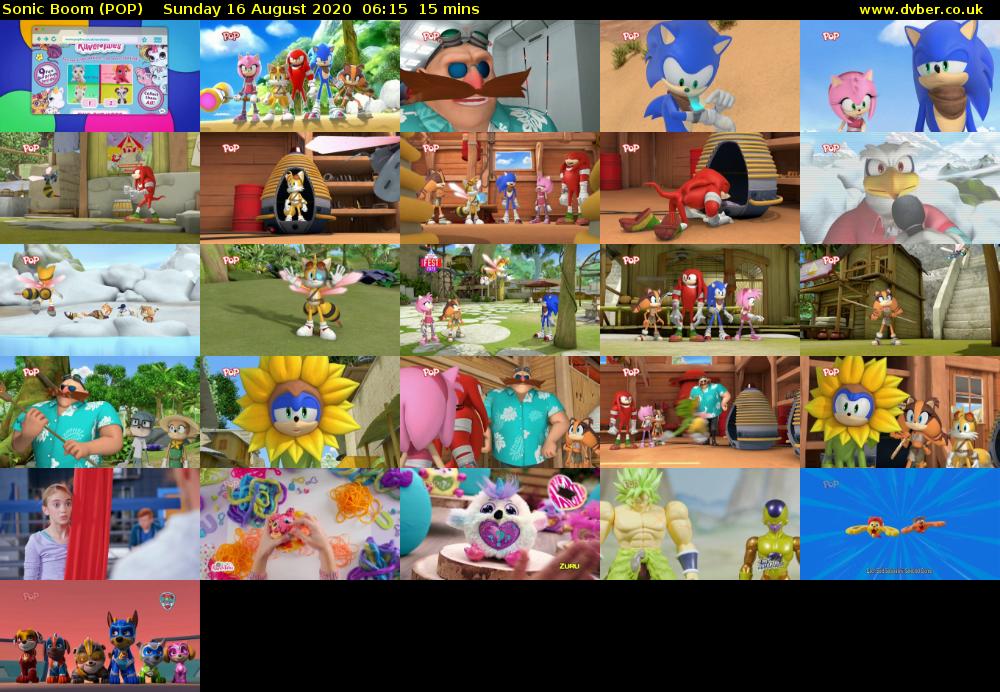 Sonic Boom (POP) Sunday 16 August 2020 06:15 - 06:30