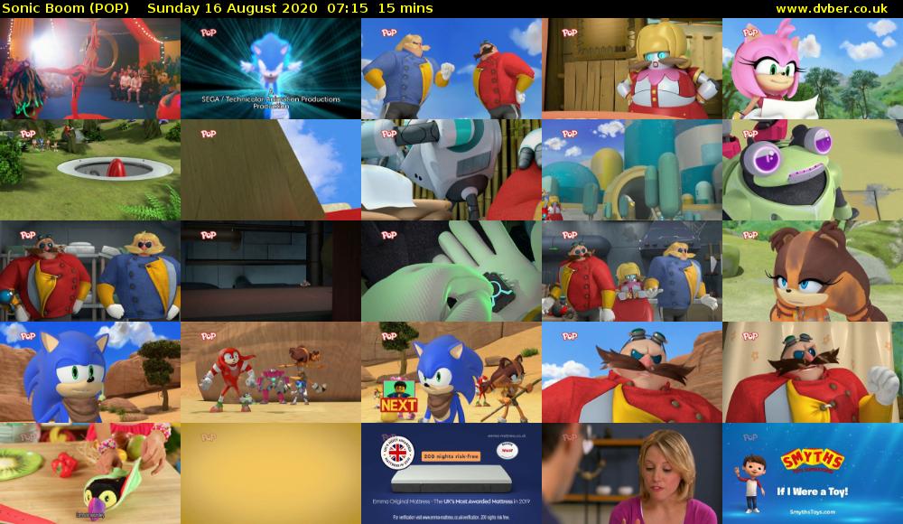 Sonic Boom (POP) Sunday 16 August 2020 07:15 - 07:30