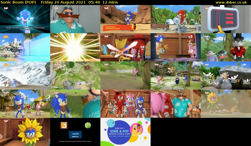 Sonic Boom (POP) Friday 20 August 2021 05:48 - 06:00