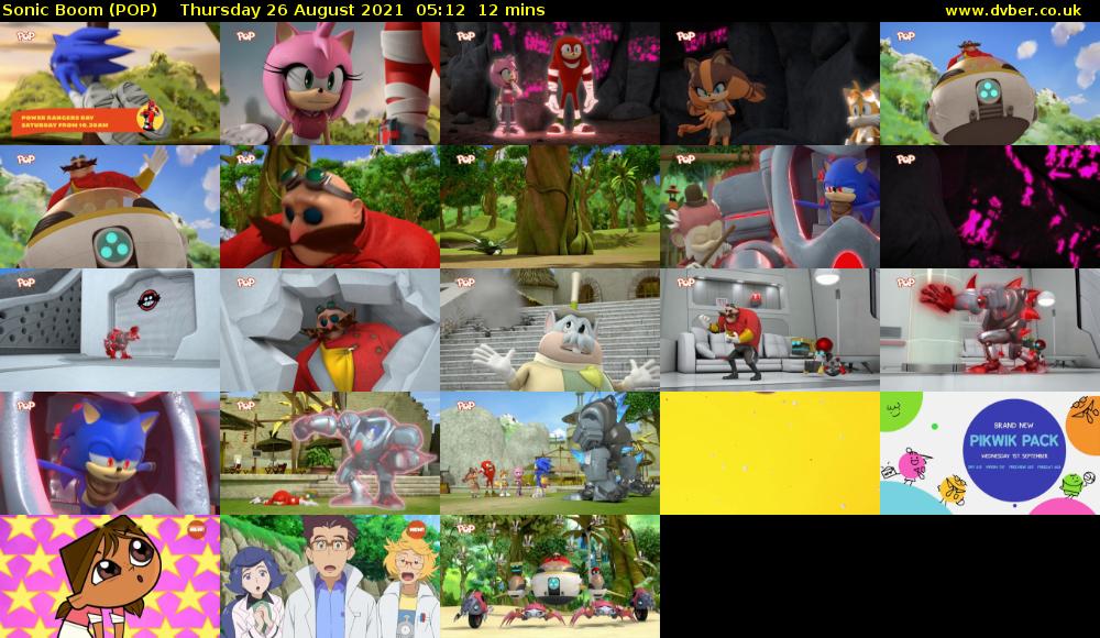 Sonic Boom (POP) Thursday 26 August 2021 05:12 - 05:24
