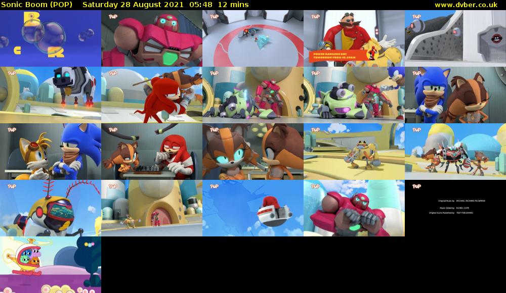Sonic Boom (POP) Saturday 28 August 2021 05:48 - 06:00