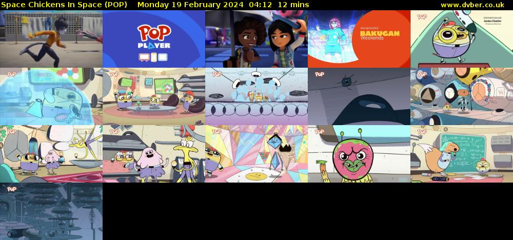 Space Chickens In Space (POP) Monday 19 February 2024 04:12 - 04:24