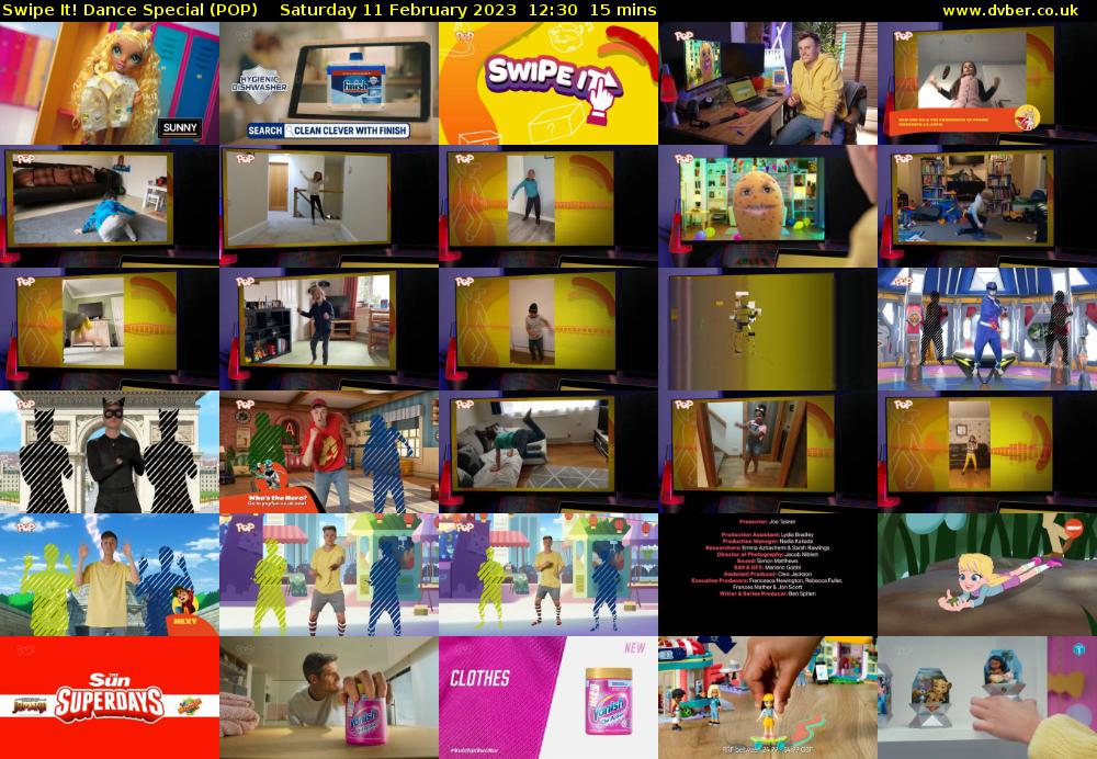 Swipe It! Dance Special (POP) Saturday 11 February 2023 12:30 - 12:45