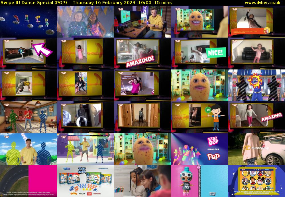 Swipe It! Dance Special (POP) Thursday 16 February 2023 10:00 - 10:15