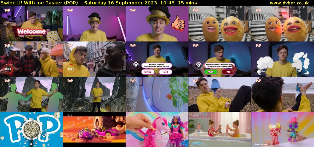 Swipe It! With Joe Tasker (POP) Saturday 16 September 2023 10:45 - 11:00