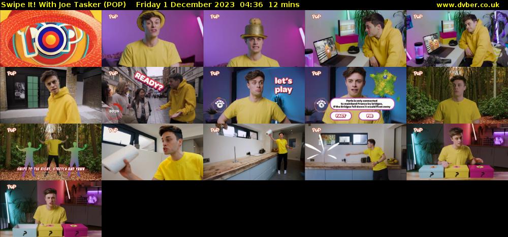 Swipe It! With Joe Tasker (POP) Friday 1 December 2023 04:36 - 04:48