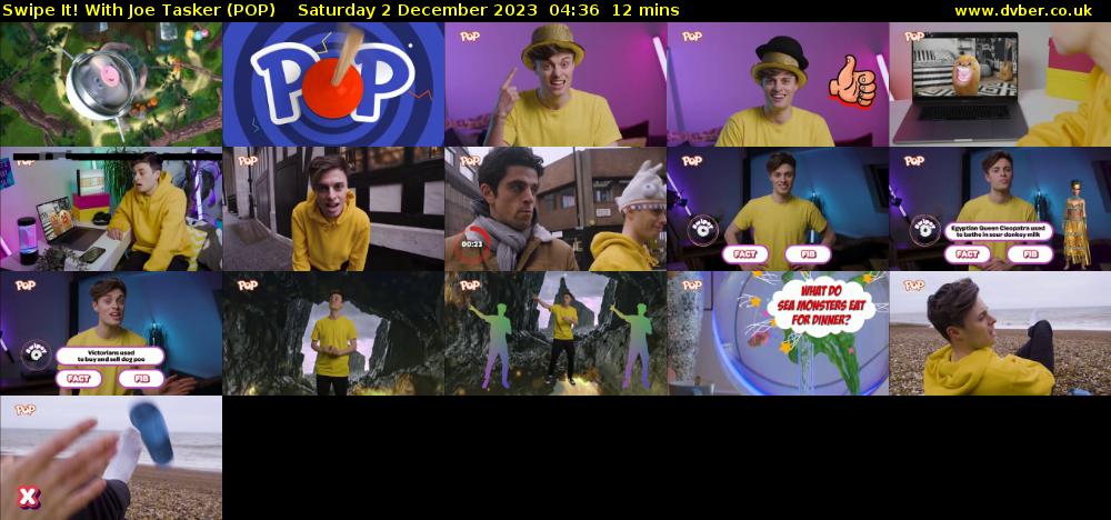 Swipe It! With Joe Tasker (POP) Saturday 2 December 2023 04:36 - 04:48