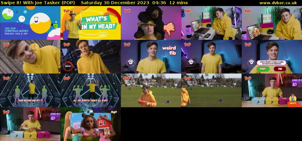 Swipe It! With Joe Tasker (POP) Saturday 30 December 2023 04:36 - 04:48