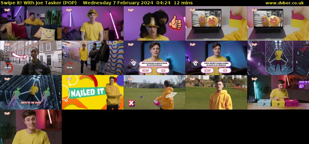 Swipe It! With Joe Tasker (POP) Wednesday 7 February 2024 04:24 - 04:36