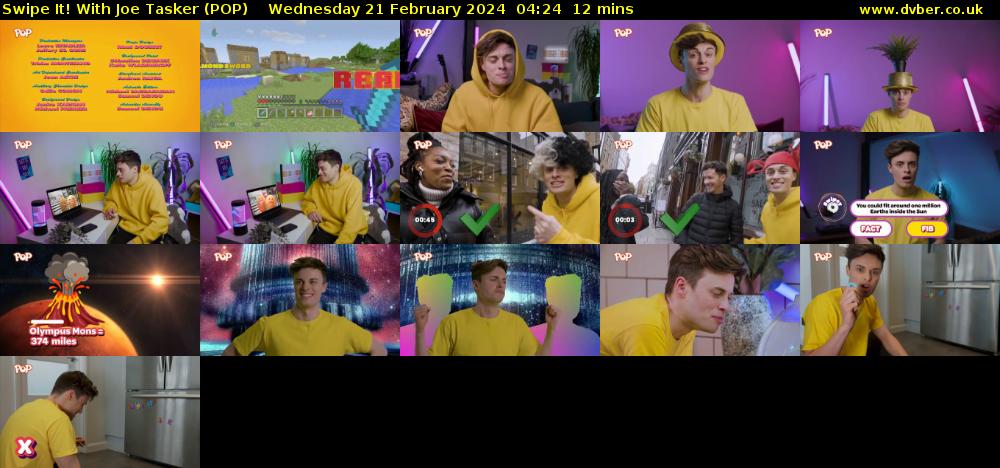 Swipe It! With Joe Tasker (POP) Wednesday 21 February 2024 04:24 - 04:36