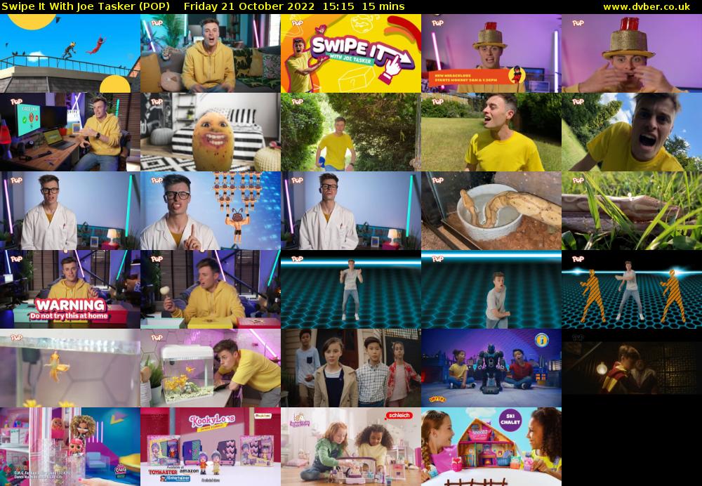 Swipe It With Joe Tasker (POP) Friday 21 October 2022 15:15 - 15:30