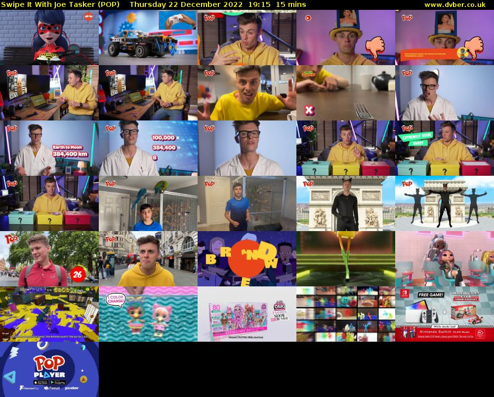 Swipe It With Joe Tasker (POP) Thursday 22 December 2022 19:15 - 19:30