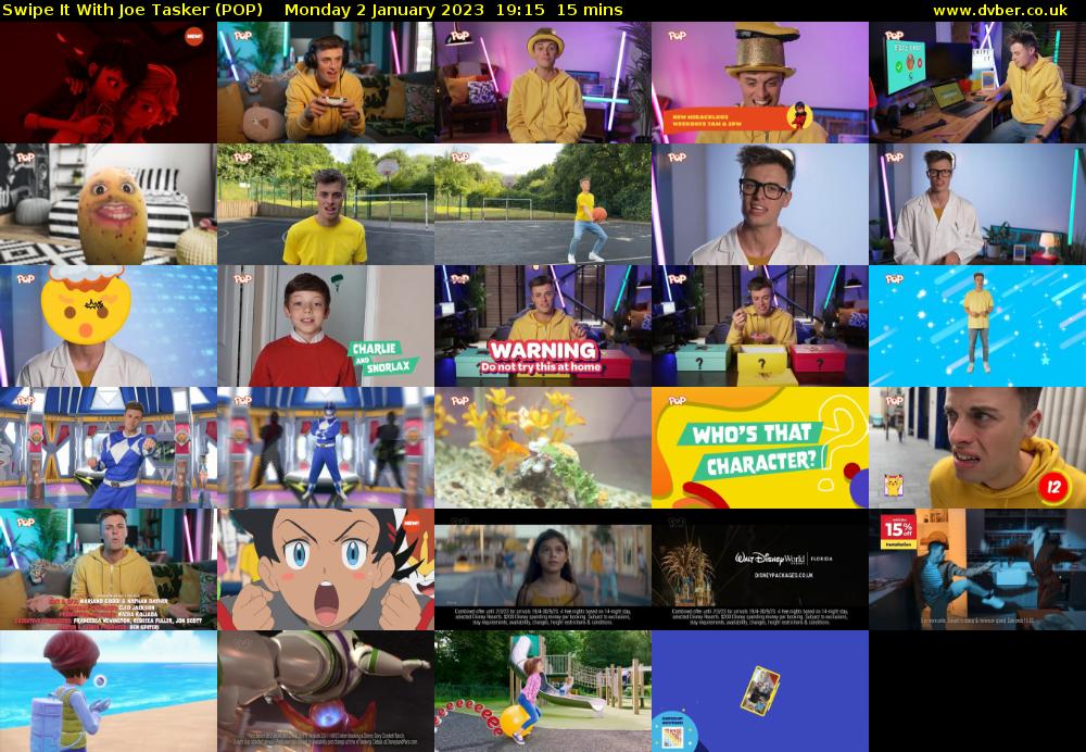 Swipe It With Joe Tasker (POP) Monday 2 January 2023 19:15 - 19:30