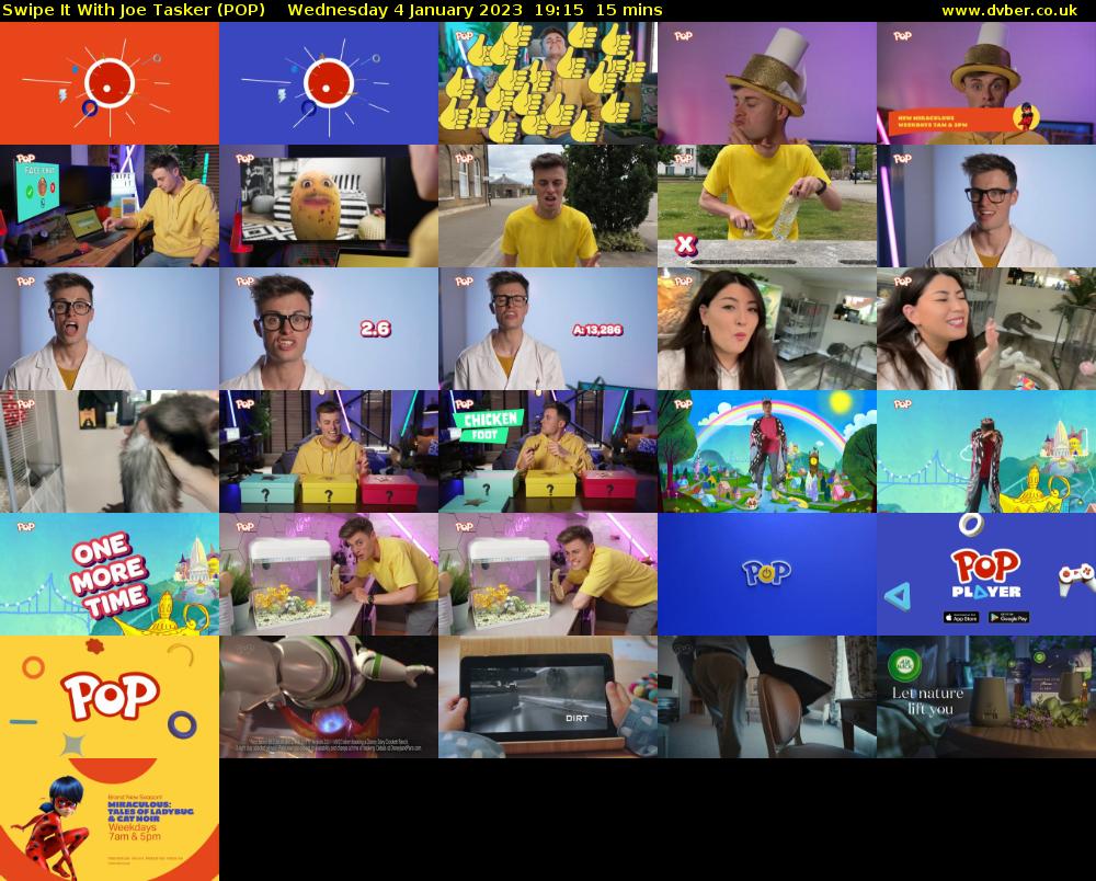 Swipe It With Joe Tasker (POP) Wednesday 4 January 2023 19:15 - 19:30