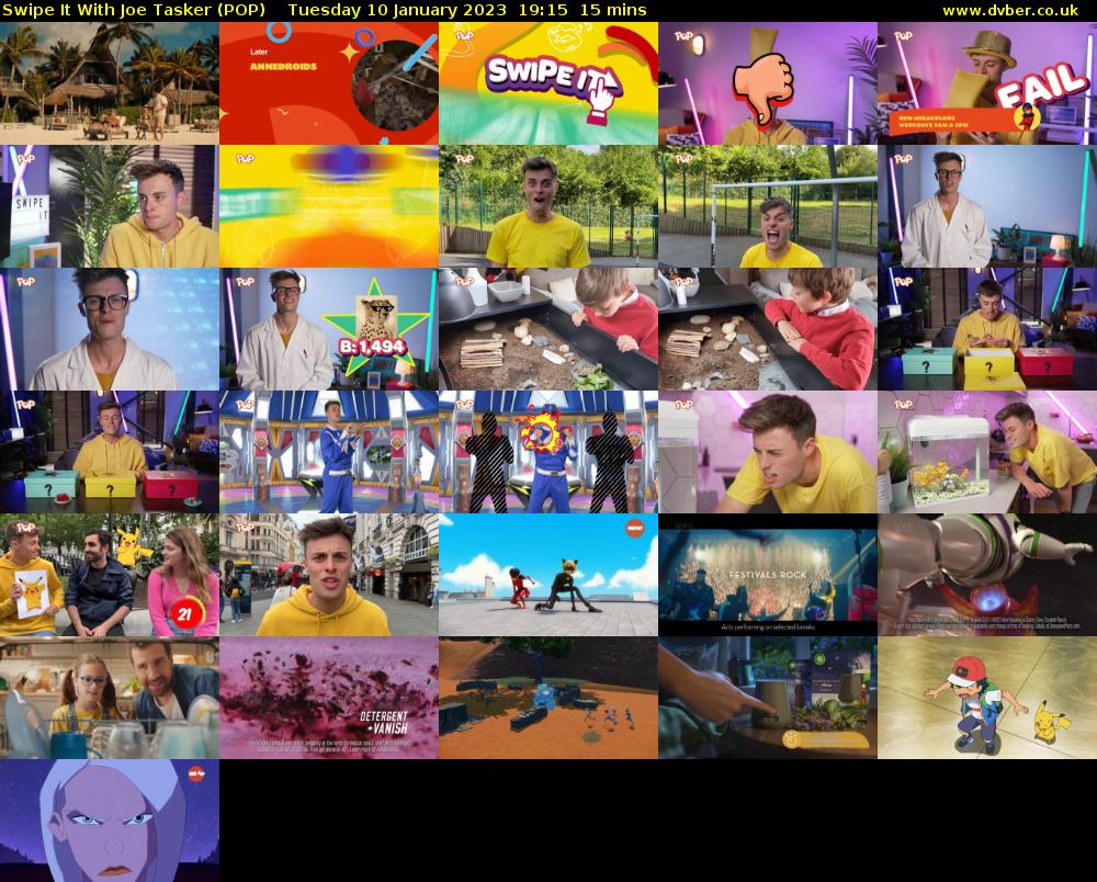 Swipe It With Joe Tasker (POP) Tuesday 10 January 2023 19:15 - 19:30