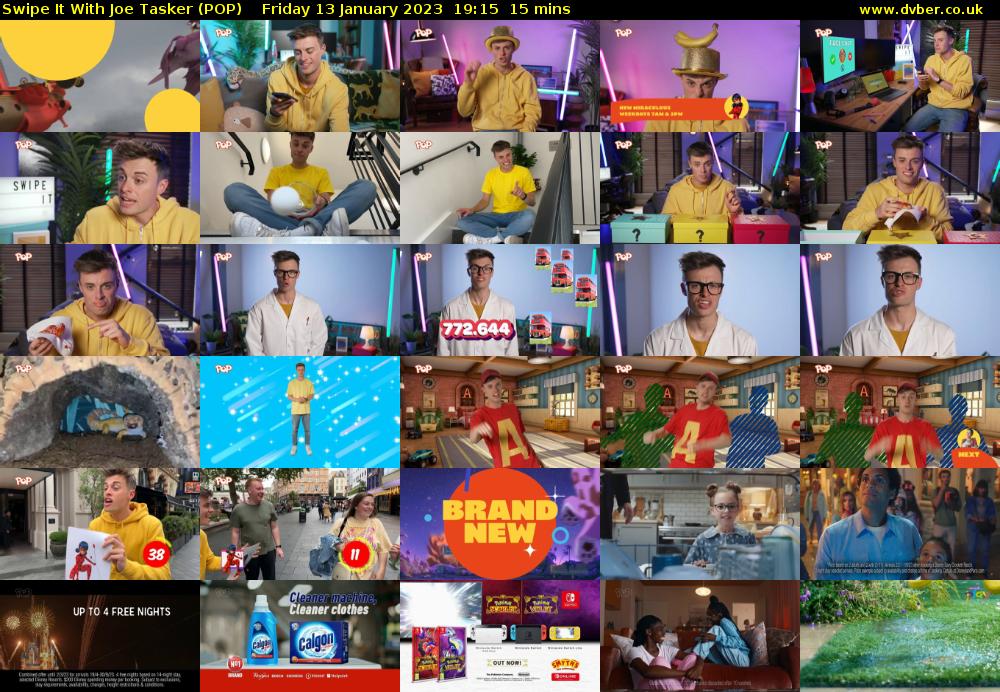 Swipe It With Joe Tasker (POP) Friday 13 January 2023 19:15 - 19:30