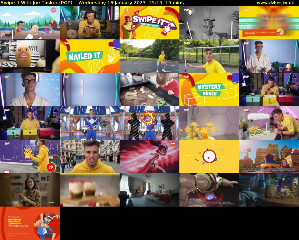 Swipe It With Joe Tasker (POP) Wednesday 18 January 2023 19:15 - 19:30