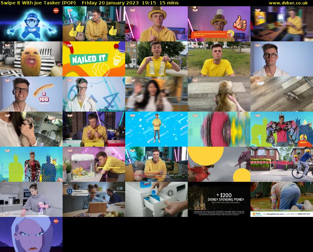 Swipe It With Joe Tasker (POP) Friday 20 January 2023 19:15 - 19:30