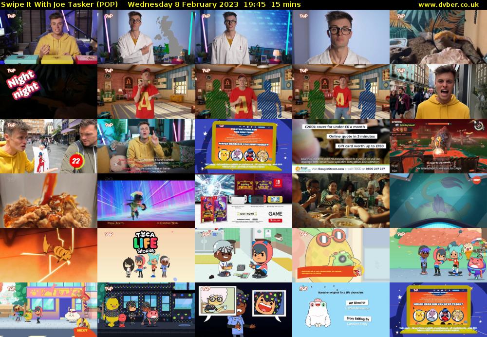 Swipe It With Joe Tasker (POP) Wednesday 8 February 2023 19:45 - 20:00