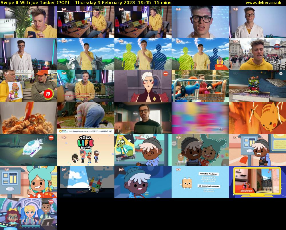 Swipe It With Joe Tasker (POP) Thursday 9 February 2023 19:45 - 20:00