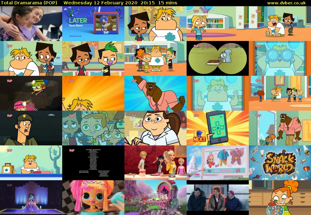 Total Dramarama (POP) Wednesday 12 February 2020 20:15 - 20:30