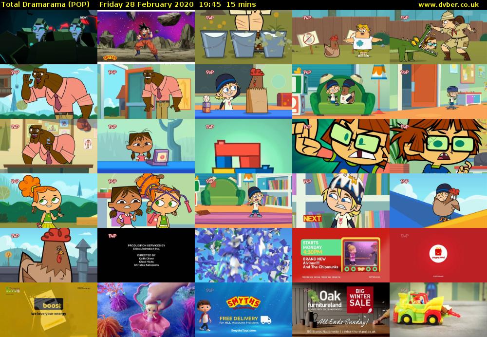 Total Dramarama (POP) Friday 28 February 2020 19:45 - 20:00
