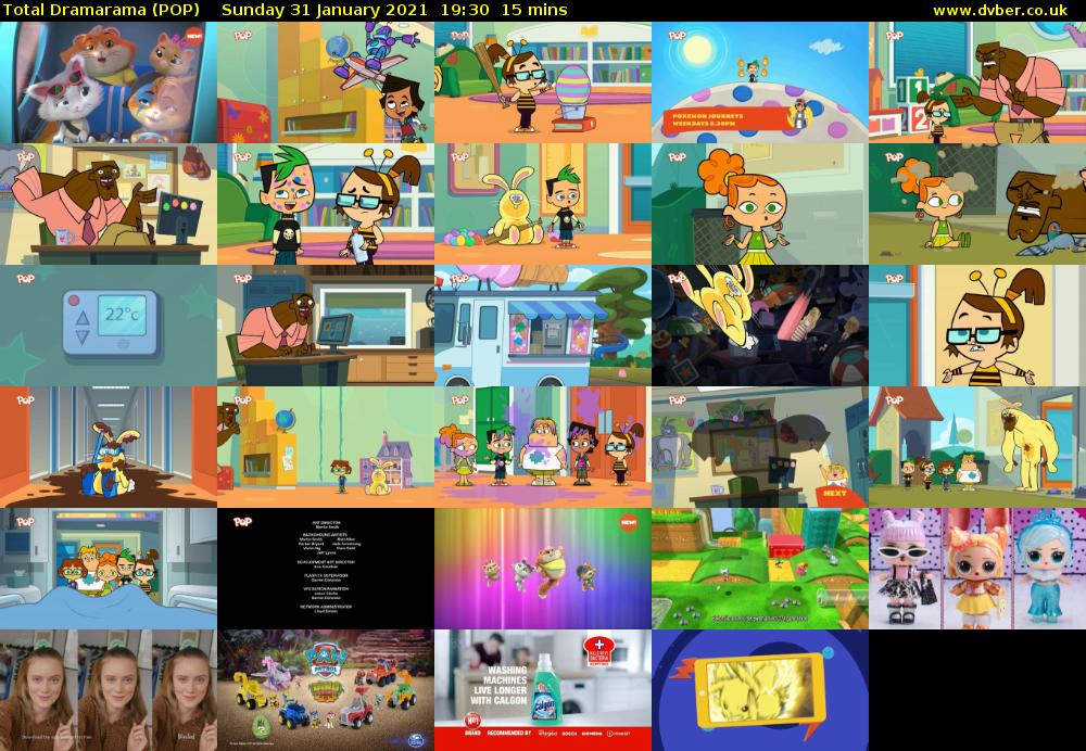Total Dramarama (POP) Sunday 31 January 2021 19:30 - 19:45