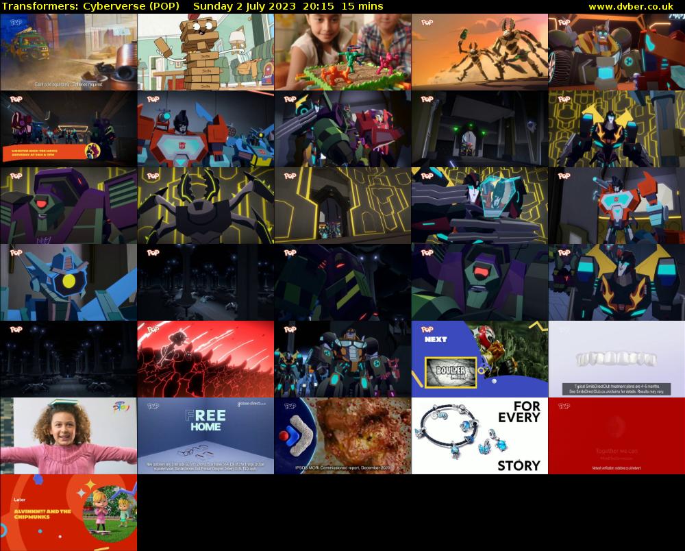 Transformers: Cyberverse (POP) Sunday 2 July 2023 20:15 - 20:30